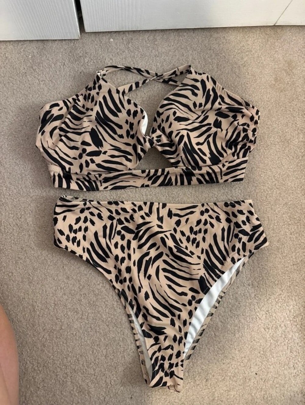 Shade & Shore Brown Halter Bikini Set